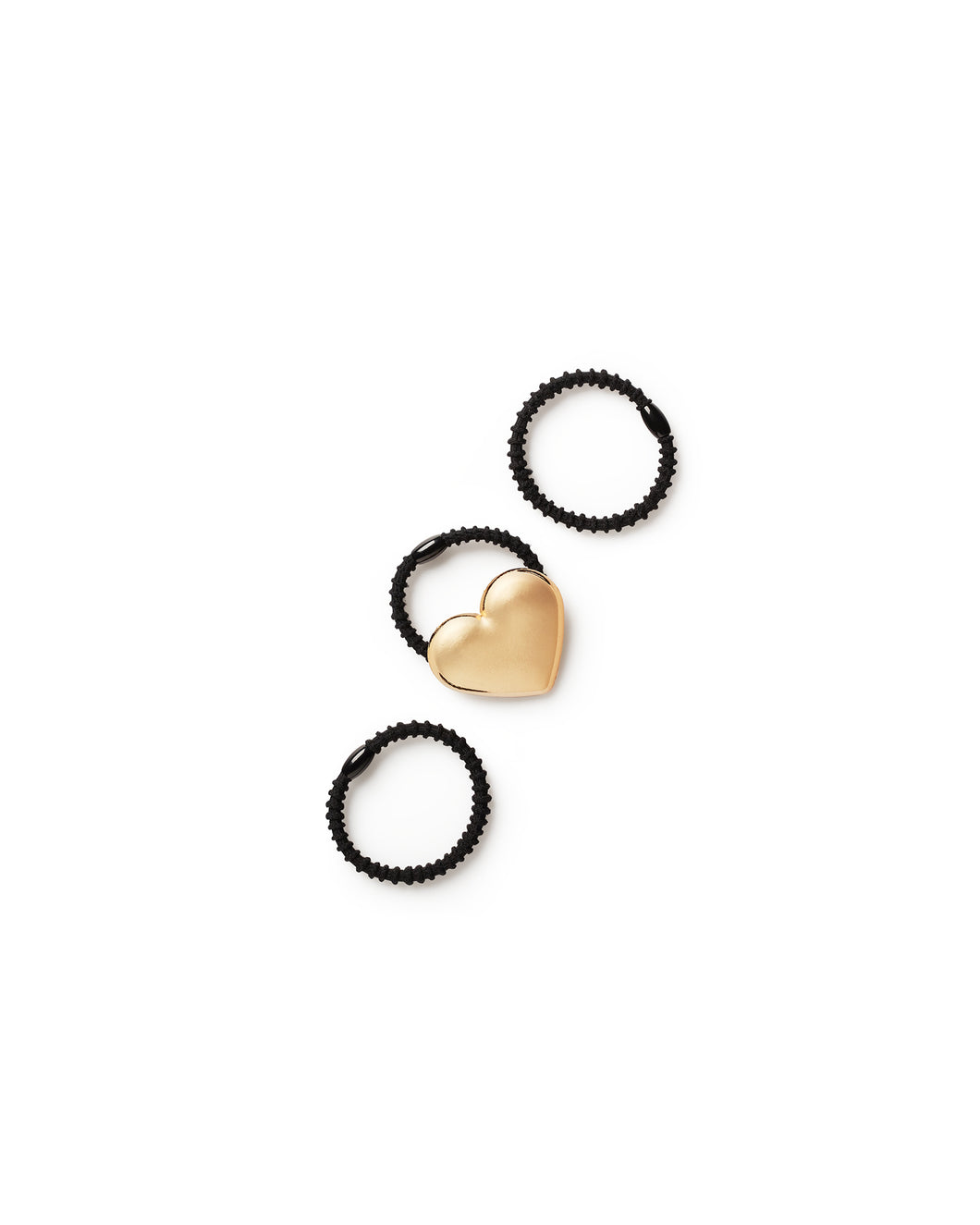 Metal Hair Ties Set Heart